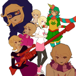  alcohol babies cocktail_glass crocker_rifle dreamself foxy_kittyknit_dress godtier multiple_personas noreum rogue roxy&#039;s_striped_scarf roxy_lalonde solo starter_outfit trickster_mode void_aspect 