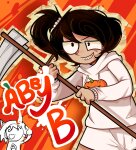  2025 abby_barclay fanfic_art fankid fullres kiki_fukuoka sburb.exe scythe starter_outfit strifeup text weapon 