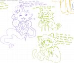 2024 blush fullres jaspersprite kittypeb lineart monochrome nepeta_leijon no_hat sprite starter_outfit sweat text