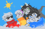  2024 beta_kids body_modification breath_aspect dave_strider dogtier fullres godtier headshot heir jade_harley john_egbert knight light_aspect rose_lalonde seer space_aspect sun time_aspect tyranno-taurus witch 