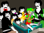  2026 body_hair book candy_timeline casual d1jakeenglishglazer dogtier dreamself facial_hair fashion food fullres godtier homestuck:_beyond_canon hope_aspect illustrating jake_english knife lying meat_timeline multiple_personas page profile pumpkin sitting skull_suit starter_outfit thumbs_up trickster_mode weapon 