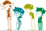  2012 alternate_hair bana dragon_cane freckles fullres jaggy_lines kanaya_maryam sollux_captor solo starter_outfit tavros_nitram terezi_pyrope theme_coloring 