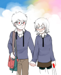  cane coolkids dave_strider holding_hands humanized mohalkayo redrom scalemates school_uniform shipping terezi_pyrope 