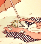  roxy_lalonde sleeping solo summer swimsuit umbrella viazi 