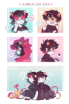  2019 adorabloodthirsty back_to_back blush chalk crab_communicator crystalrina dragon_cane dragon_cape emoticon fullres heart homes_smell_ya_later karkat_vantas kid_symbol lemonsnout no_glasses redrom scalemates shipping sitting starter_outfit terezi_pyrope text word_balloon zodiac_symbol 