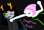  2015 3_in_the_morning_dress animated blood fullres jaggy_lines ms_paint no_glasses starter_outfit strife swimmingferret text vriska_serket 