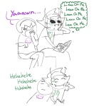 2024 book comic daily head_on_shoulder kanaya_maryam lineart redrom rose_lalonde rosemary rosemarydiely shipping sitting text thought_balloon word_balloon