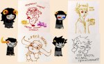  2018 aradia_megido art_meme beverage blood decapitation eridan_ampora fullres head_out_of_frame karkat_vantas language:russian no_glasses pen skolopendros sollux_captor sprite_mode starter_outfit tavros_nitram text 