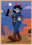  2025 aranea_serket clouds cosplay crossover dancestors fallout fullres gun jaggy_lines solo vhorgeus 