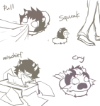  2014 biting dancestors eridan_ampora fullres grubs karkat_vantas mituna_captor monochrome no_glasses no_hat q-dormir sollux_captor text wonk 