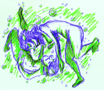  2011 ageswap barefoot blind_love cupcakekyo fullres monochrome no_glasses no_shirt sketch sleeping sollux_captor sopor_slime terezi_pyrope 