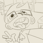  2014 bed fullres grayscale hektious john's_house john_egbert lineart monochrome solo spade_shirt 