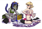  alcohol barefoot cocktail_glass gaming going_rogue nepeta_leijon redrom request roxy_lalonde shipping sitting undergarments yoccu 