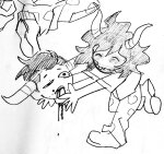 2025 blood decapitation fullres gamzee_makara grayscale lineart monochrome pbj redrom shipping sketch starter_outfit tavros_nitram tiniming66