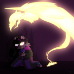  2025 angel blood churro-lord cover_art eridan_ampora fullres kneeling land_of_wrath_and_angels no_glasses starter_outfit 