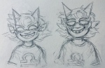  2019 body_modification drarw fullres_export_attempted grayscale headshot monochrome pencil sketch solo starter_outfit terezi_pyrope 