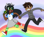  crossover dogtier holding_hands humanized jade_harley karkat_vantas kats_and_dogs meowvgonspengler pastiche rainbow shipping star_vs_the_forces_of_evil 