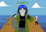 10k_member_celebration_event 2025 animals cat_hat clouds dave_strider fish fullres image_manipulation mayor_sash nepeta_leijon ocean red_baseball_tee sprite_mode starter_outfit swamidandyfresh text thumbs_up wayward_vagabond wv