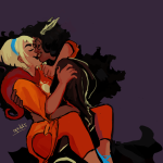 carrying dogtier godtier guns_and_roses hug jade_harley light_aspect near_kiss quibbs redrom rose_lalonde seer shipping space_aspect witch 