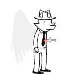 2016 bec_noir blood dad fedora fullres grayscale hat highlight_color image_manipulation impalement jack_noir jaggy_lines radicaldude42 solo sprite_mode sword transparent