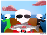  10k_member_celebration_event 2025 animals clouds dave_strider felt_duds fish four_aces_suited fullres image_manipulation mr_larry multiple_personas ocean profile red_baseball_tee sitting text 
