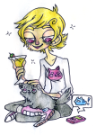  alcohol cats cocktail_glass kid_symbol moogdog roxy_lalonde sitting solo starter_outfit word_balloon 
