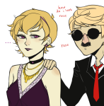  beagle_puss cheese3d dave_strider fashion formal freckles rose_lalonde siblings:daverose suit 