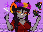  2026 animated damara_megido dancestors fantroll flower_crown freckles fullres iceflower99 jaggy_lines lgbt_pride pool_cue_wands text 
