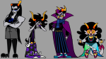  2025 animal_ears arms_crossed body_modification chubstuck equius_zahhak eridan_ampora feferi_peixes fullres gamzee_makara gravitycoill jaggy_lines starter_outfit sweat troll_tail 