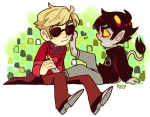  dave_strider freckles godtier karkat_vantas karkinophile knight pawfeet red_knight_district redrom shipping troll_tail 