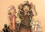  aradia_megido cats fedora ghosts null_and_void roxy&#039;s_striped_scarf roxy_lalonde starter_outfit tsyndromestuck whip 