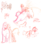  2015 art_dump blush cat_hat dagmars fullres hug lusus lying nepeta_leijon no_hat phone pounce_de_leon sketch sleeping starter_outfit 