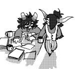 2019 beverage botdraws fullres grayscale hiveswap jaggy_lines monochrome starter_outfit tagora_gorjek tyzias_entykk 