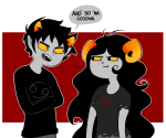  ... 2014 aradia_megido arms_crossed fullres karkat_vantas language:italian starter_outfit text transparent wi-fu word_balloon 