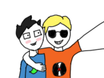  2009 arm_around_shoulder blue_slime_ghost_shirt blush dave_strider fullres hammertime john_egbert red_record_tee redrom selfie shipping tenebrais 