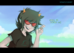  2012 animestuck clouds fullres ikimaru solo starter_outfit terezi_pyrope text 