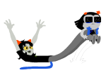  carrying equius_zahhak leatherh0ff meowrails nepeta_leijon no_hat size_difference wut 