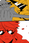  blood dave_strider dirk_strider godtier haaaast heart_aspect highlight_color jack_noir knight panel_redraw prince time_aspect union_jack 