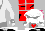  2025 alternate_hair animals babies blackoutbruh bro crows dave's_house dave_strider freckles fullres head_out_of_frame heart_shirt image_manipulation jaggy_lines rule63 sis turntables 