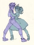 2013 alternate_hair con_heir dancing fashion fullres gaulllimaufry holding_hands john_egbert limited_palette redrom shipping vriska_serket