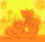  2024 alternate_hair body_hair chubstuck dogtier flowers fullres jade_harley jaggy_lines karkat_vantas kats_and_dogs monochrome obscenicon rule63 shipping transtuck 