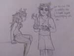  2015 artificial_limb equius_zahhak fullres_export_attempted grayscale monochrome no_coat noodlenumber pencil sitting starter_outfit sweat text vriska_serket 