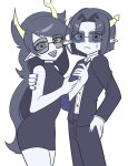  000biche 2025 arm_around_shoulder body_modification equius_zahhak fashion formal fullres neigh8ors palerom shipping suit sweat vriska_serket 