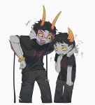  2025 ? arm_around_shoulder body_modification dancestors fullres hiveswap meenah_peixes starter_outfit sweat szsnw xefros_tritoh 
