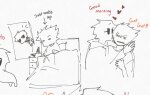  2025 bed blush casual clockwork_orange dave_strider dirk_strider dirksandwich fashion fullres grayscale heart incest kiss lineart monochrome no_glasses redrom shipping sketch sleeping stridercest text 