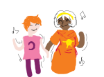  chubstuck cree_nah crossover dancing dave_strider dreamself fullres godtier harry_potter holding_hands light_aspect music_note rose_lalonde seer 