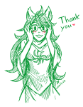  2013 blush dogtier fullres godtier heart highlight_color jade_harley lunaticjin monochrome sketch space_aspect text thank_you witch 