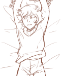  2013 bed dancestors fullres kankri_vantas lineart lying monochrome q-dormir solo starter_outfit sweat 