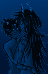  2012 allybutt artificial_limb back_angle dubcon fullres karkat_vantas mind_control monochrome no_glasses shipping vriska_serket vriskat 