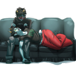  2013 blood bloody_maryam blush couch fullres head_on_lap kanaya_maryam karkat_vantas redandblacktac shipping starter_outfit 